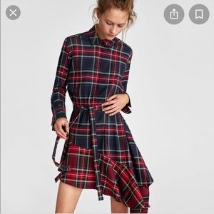 Zara Asymmetrical Plaid Dress